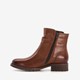 Leren dames enkellaarsjes cognac