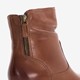 Leren dames enkellaarsjes cognac