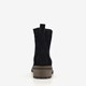 Suede dames enkellaarsjes zwart