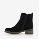 Suede dames enkellaarsjes zwart