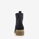 Suede dames enkellaarsjes blauw