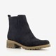 Hush Puppies suede dames enkellaarsjes blauw