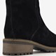 Suede dames enkellaarsjes zwart