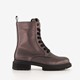 Dames metallic veterboots grijs