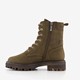 Dames veterboots olijfgroen