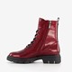 Dames lak veterboots bordeauxrood