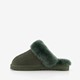 Dames pantoffels met lamsvacht groen