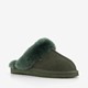 Dames pantoffels met lamsvacht groen