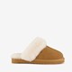 Dames pantoffels met lamsvacht cognac