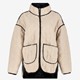 Reversible dames teddy jas beige zwart