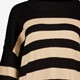 Dames trui gestreept zwart beige