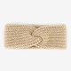 Gebreide dames hoofdband beige