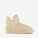 Gebreide pantoffels met voering beige