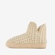 Gebreide pantoffels met voering beige