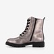 Dames veterboots metallic grijs
