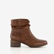 Dames enkellaarsjes met hak cognac