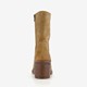 Suede dames enkellaarzen met hak camel