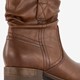 Dames enkellaarsjes met hak cognac