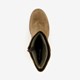 Suede dames enkellaarzen met hak camel