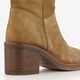 Suede dames enkellaarzen met hak camel