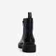 Leren dames veterboots zwart