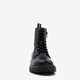 Leren dames veterboots zwart