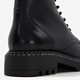 Leren dames veterboots zwart