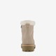 Gevoerde suede dames veterboots beige