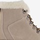 Gevoerde suede dames veterboots beige