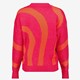 Gebreide dames trui roze oranje
