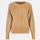 Gebreid dames vest met glitter bruin