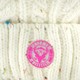 Gebreide meisjes muts met pompon wit