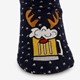 1 paar heren huissokken kerst met antislip