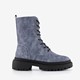 Dames veterboots denim blauw