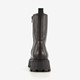 Leren veterboots met dikke zool zwart