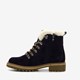 Gevoerde suède dames veterboots navy