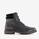 Leren heren veterboots zwart