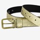 Leren dames riem met slangenprint goud