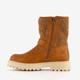 Meisjes teddy biker boots bruin
