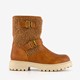 Meisjes teddy biker boots bruin
