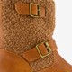 Meisjes teddy biker boots bruin