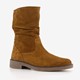 Hush Puppies suede dames enkellaarzen cognac