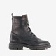 Dames veterboots zwart goud