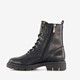 Dames veterboots zwart goud