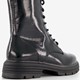 Dames lak veterboots zwart