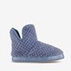 Gevoerde dames teddy sloffen blauw