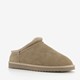 Hush Puppies gevoerde suede heren pantoffels taupe