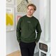 Heren sweater met rits groen