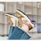 Gevoerde hoge meisjes sneakers goud