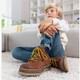 Leren jongens veterboots met gele veters